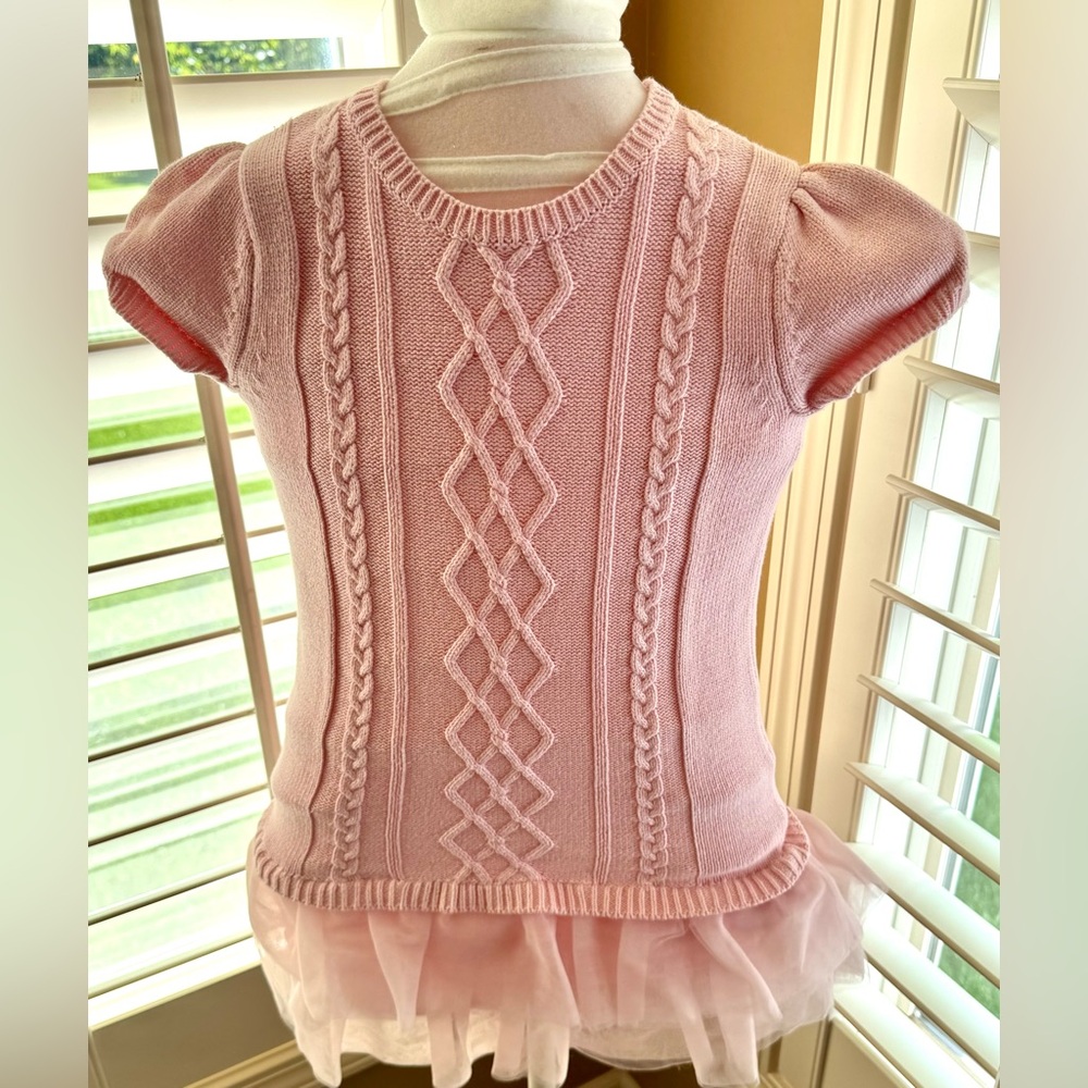 Gymboree Pink Cable Knit Tutu Dress Girls 7 Balletcore Twirl